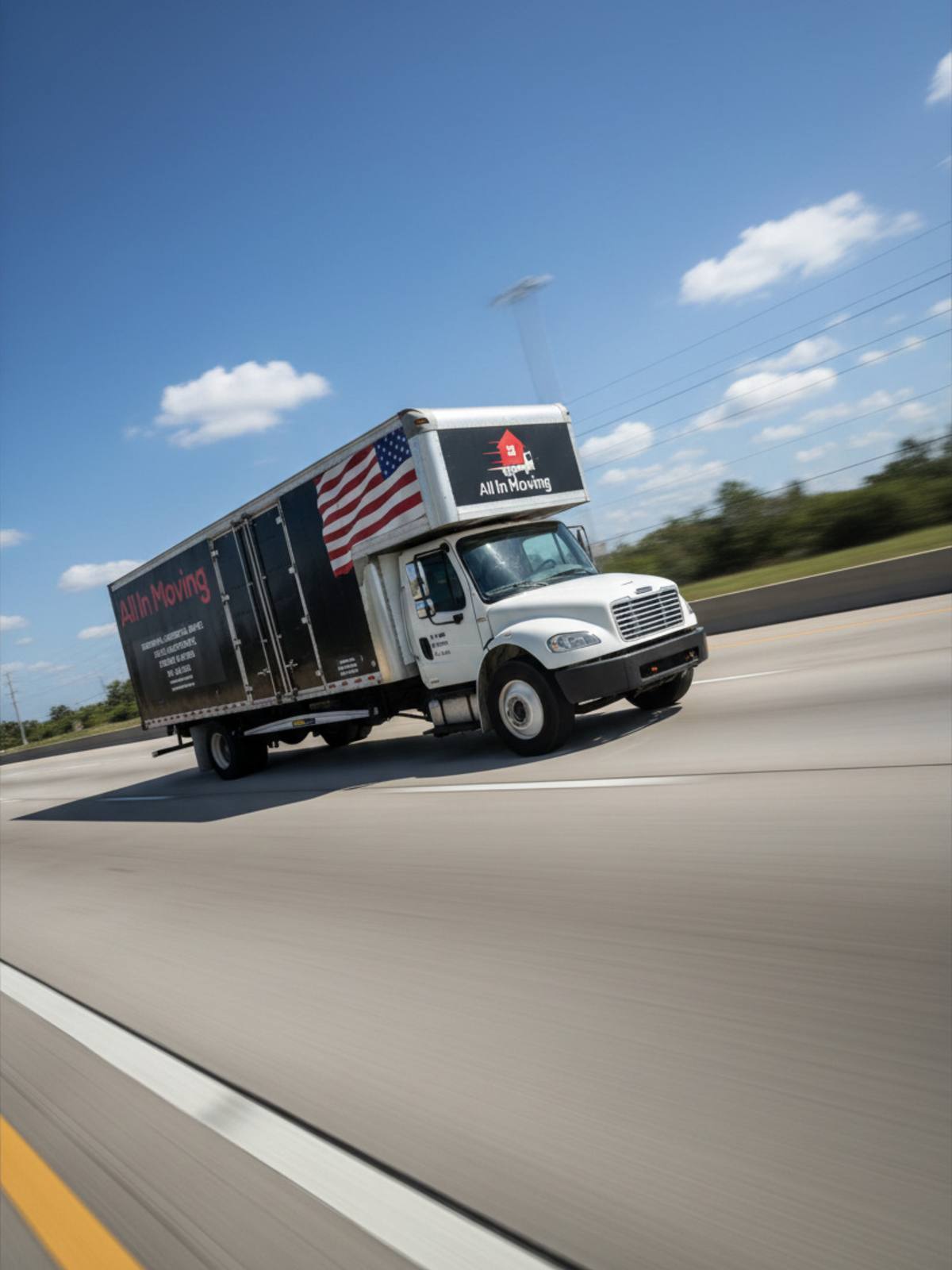 All In Moving truck on the highway